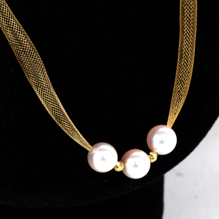 美品『USED』 K18/パール  
ネックレス
 3.7g