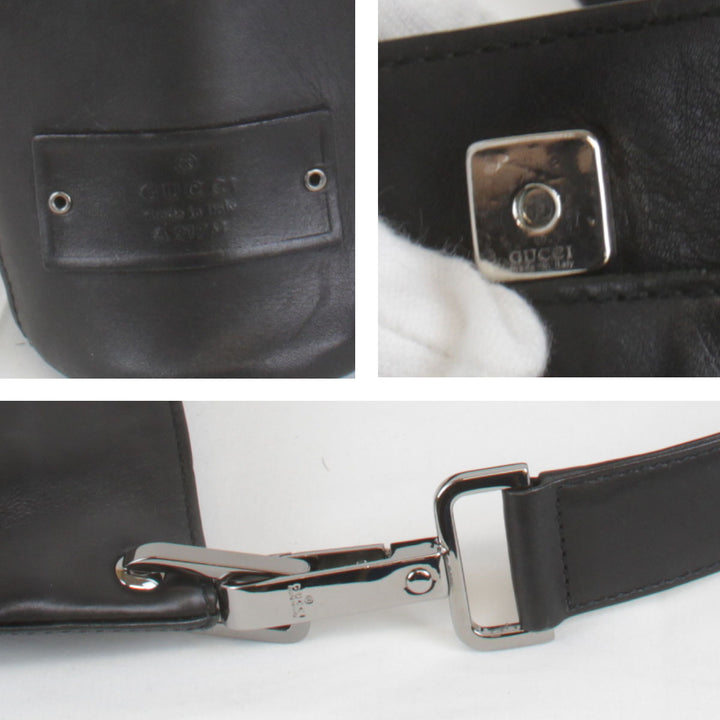 『USED』 
GUCCI グッチ 
 91761 ショルダーバッグ 
レザー ブラック