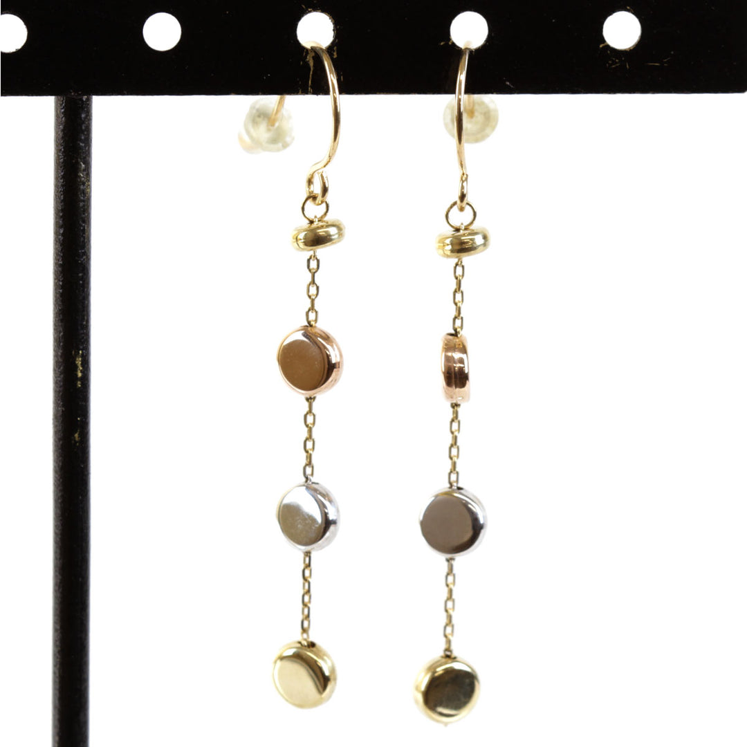 美品『USED』 K18 
 トリプルカラー ピアス
 1.7g