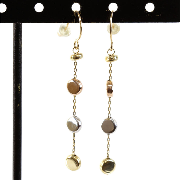 美品『USED』 K18 
 トリプルカラー ピアス
 1.7g