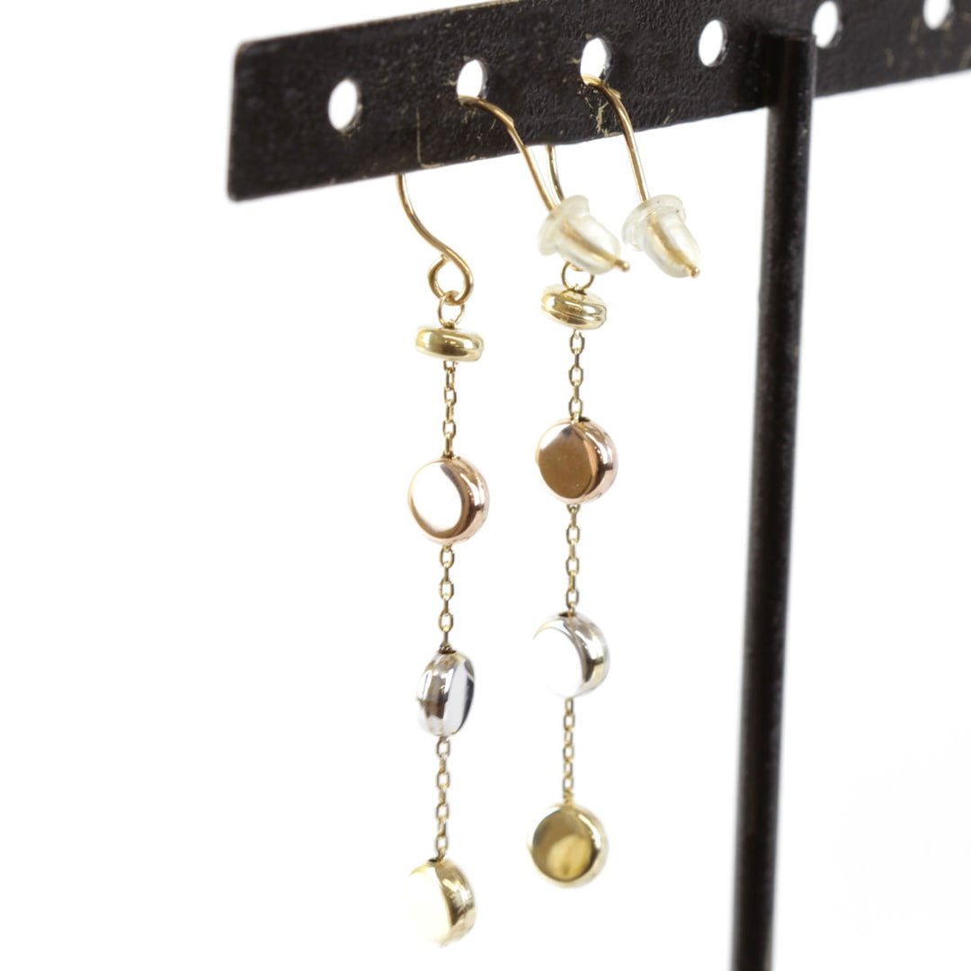 美品『USED』 K18 
 トリプルカラー ピアス
 1.7g
