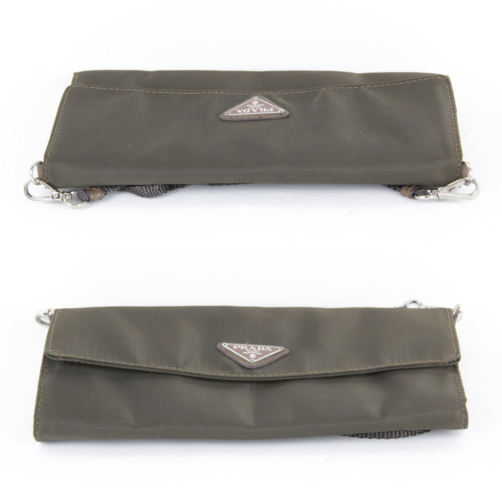 美品『USED』 
PRADA プラダ 
 ショルダーバッグ 
ナイロン カーキ
