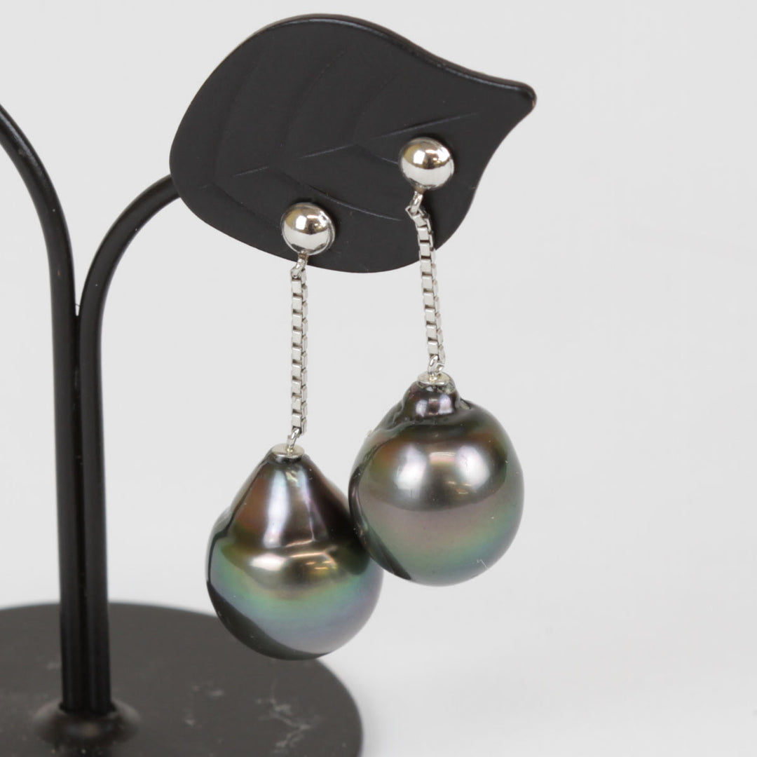 美品『USED』 Pt900プラチナ/ブラックパール（黒蝶真珠）  
ピアス
 7.3g