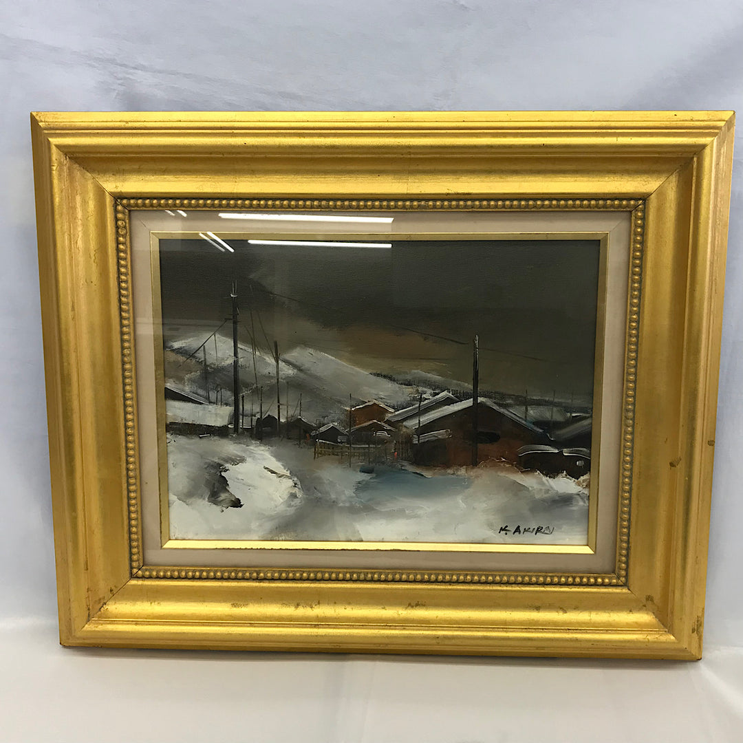 『USED』 
 
 小松明 雪の降る街 油彩 F8号 油彩