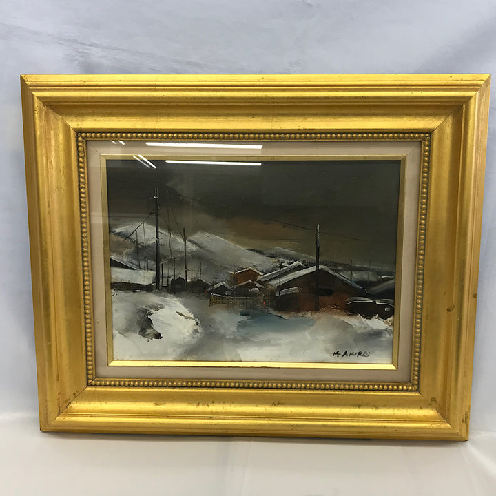 『USED』 
 
 小松明 雪の降る街 油彩 F8号 油彩
