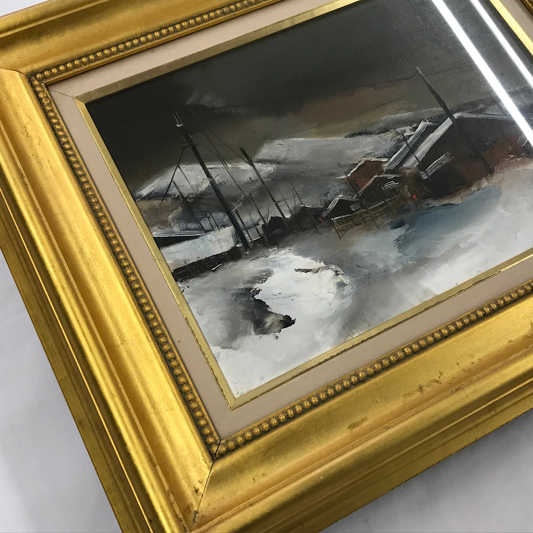『USED』 
 
 小松明 雪の降る街 油彩 F8号 油彩