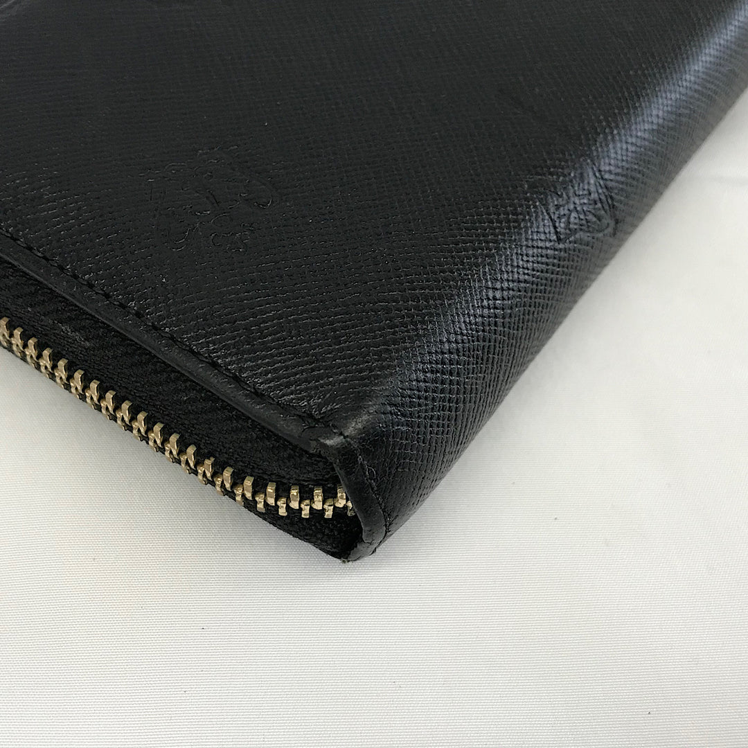『USED』 
 
 PaulSmith ポールドローイング型押し財布 長財布 
 ブラック系