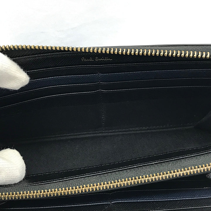 『USED』 
 
 PaulSmith ポールドローイング型押し財布 長財布 
 ブラック系