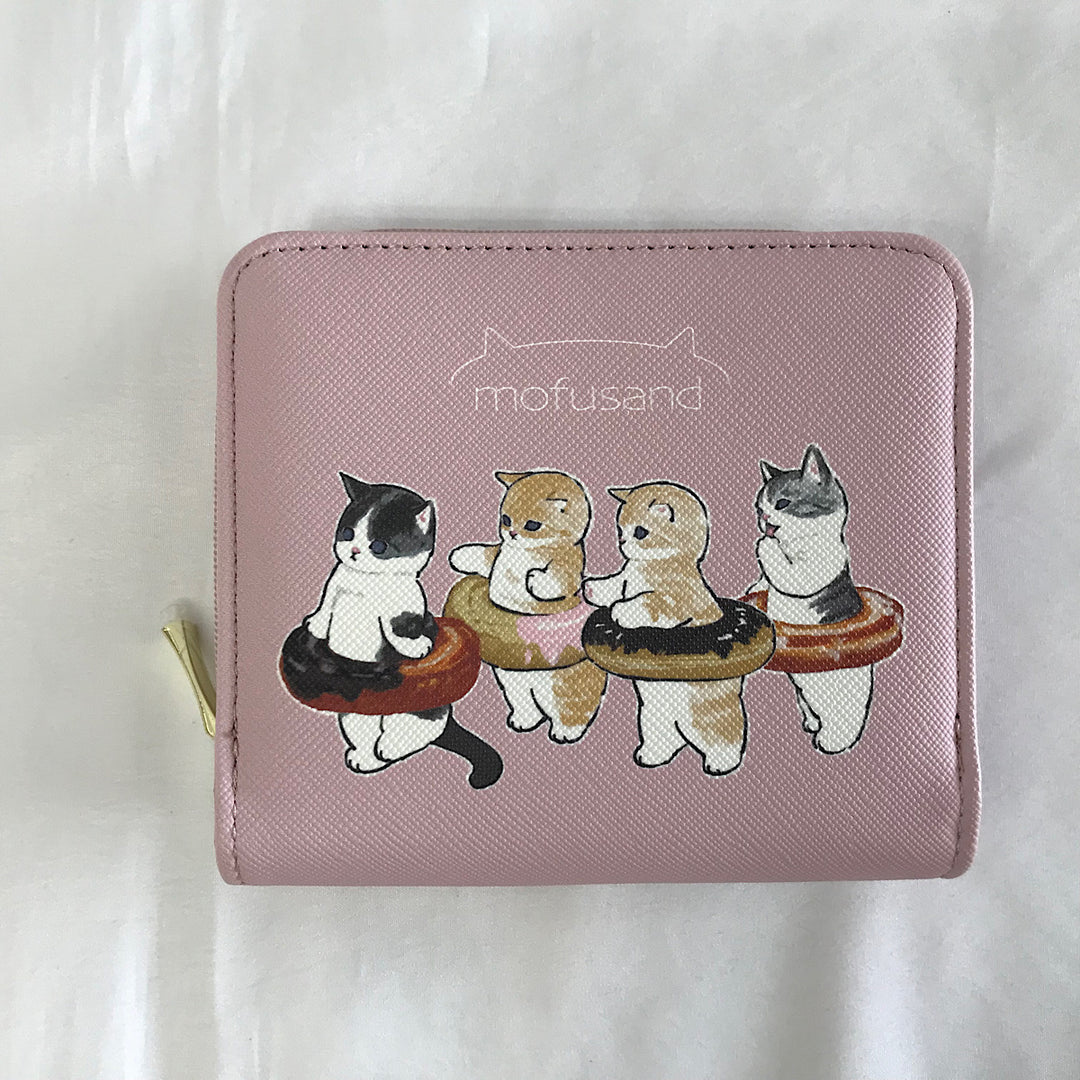 『USED』 
 
 mofu sand モフサンド 財布 二つ折り財布 
 ピンク系