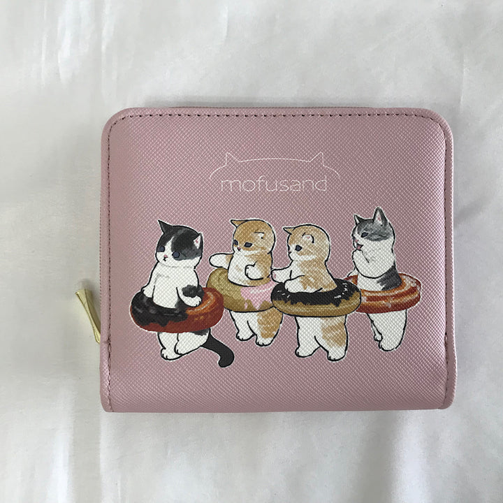 『USED』 
 
 mofu sand モフサンド 財布 二つ折り財布 
 ピンク系