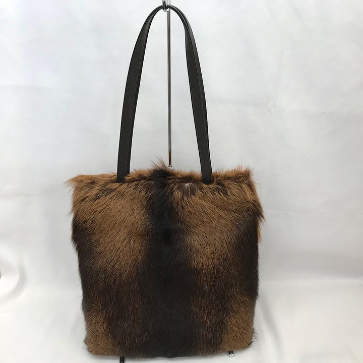 『USED』 
 
 PLINIO VISONA プリニオヴィソナ リアルファーバッグ トートバッグ 
 ブラウン系