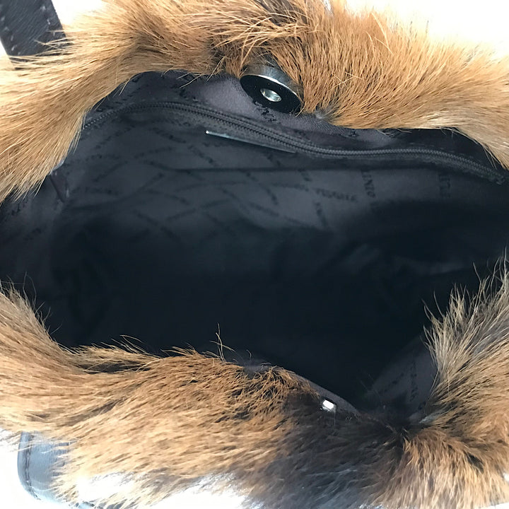 『USED』 
 
 PLINIO VISONA プリニオヴィソナ リアルファーバッグ トートバッグ 
 ブラウン系