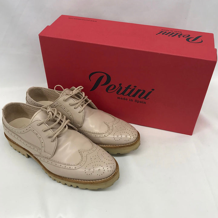 『USED』 
 
 Pertini IENA ラバーソールレースアップシューズ 37 ローファー 
レザー ピンク系