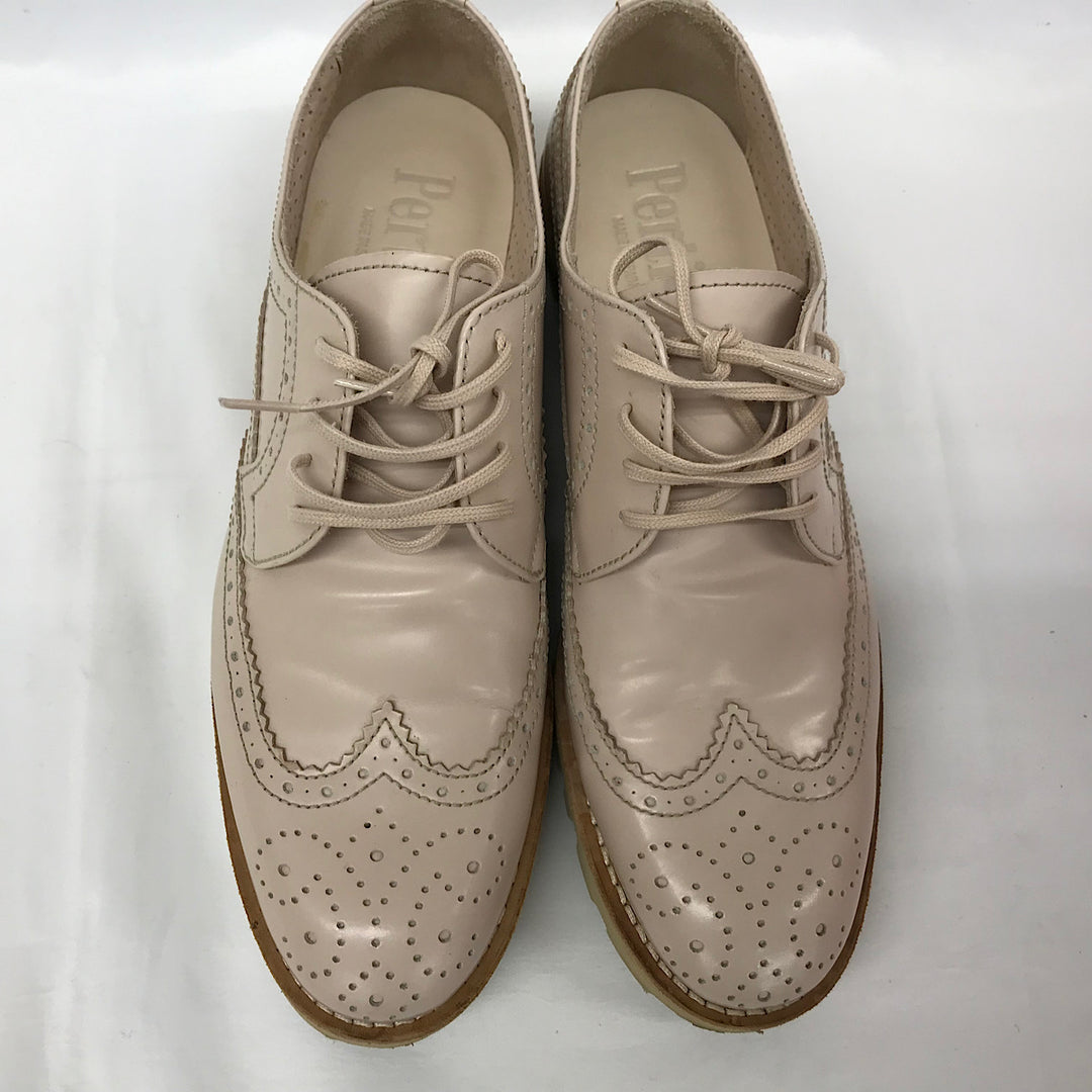 『USED』 
 
 Pertini IENA ラバーソールレースアップシューズ 37 ローファー 
レザー ピンク系