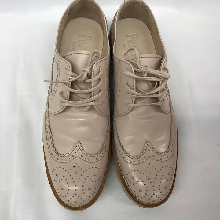 『USED』 
 
 Pertini IENA ラバーソールレースアップシューズ 37 ローファー 
レザー ピンク系