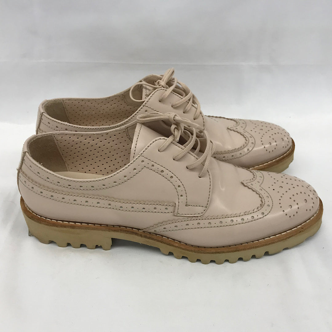 『USED』 
 
 Pertini IENA ラバーソールレースアップシューズ 37 ローファー 
レザー ピンク系