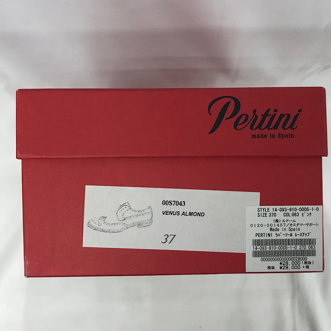 『USED』 
 
 Pertini IENA ラバーソールレースアップシューズ 37 ローファー 
レザー ピンク系