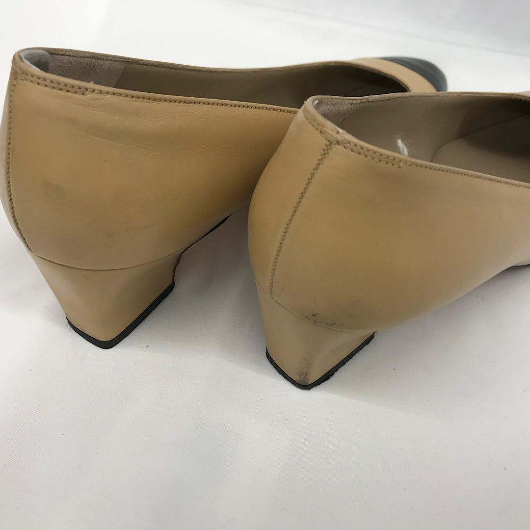 『USED』 
Salvatore Ferragamo フェラガモ 
 24.5cm DQ36917 パンプス 
レザー ベージュ系