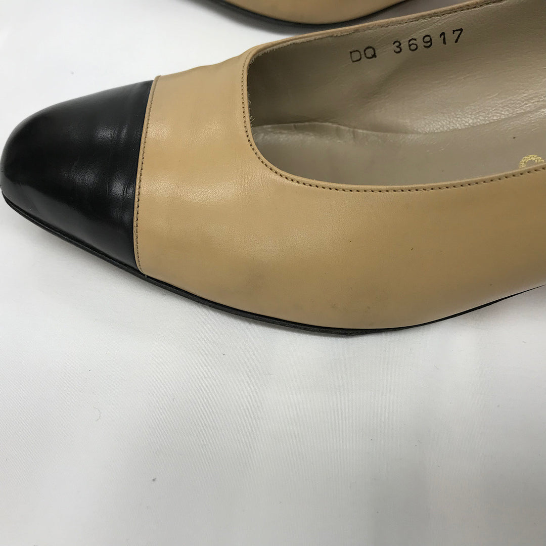 『USED』 
Salvatore Ferragamo フェラガモ 
 24.5cm DQ36917 パンプス 
レザー ベージュ系