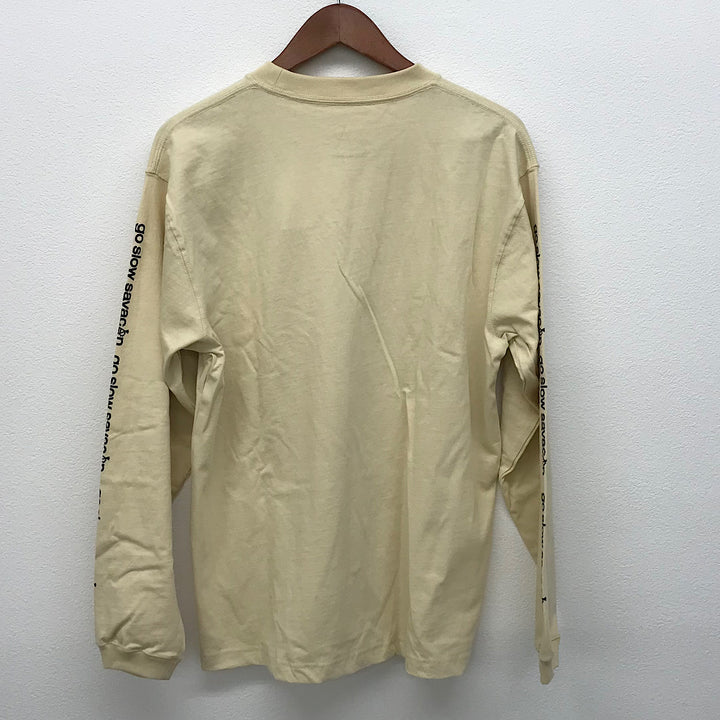 『未使用品』 
 
 go slow caravan ゴースローキャラバン サバ缶ネコ ロングスリーブTEE 長袖Ｔシャツ 
コットン ベージュ系