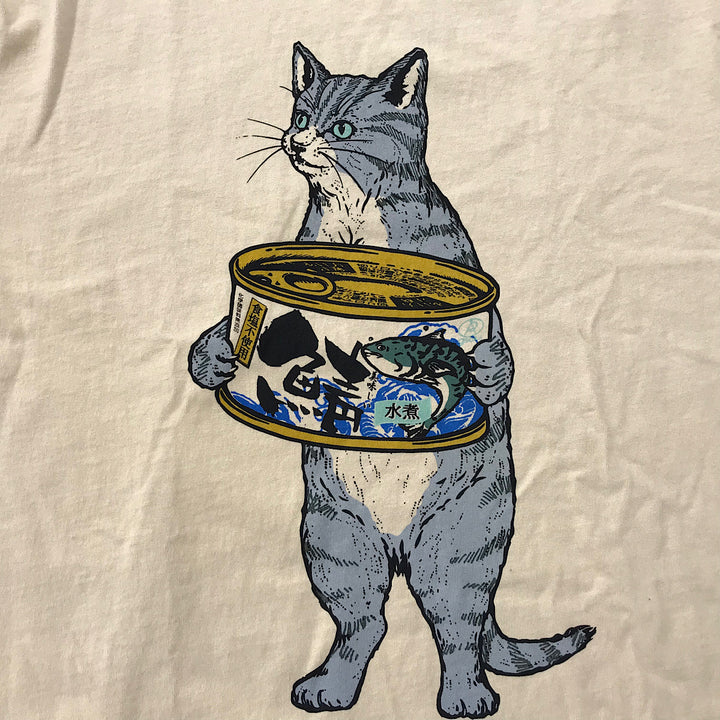『未使用品』 
 
 go slow caravan ゴースローキャラバン サバ缶ネコ ロングスリーブTEE 長袖Ｔシャツ 
コットン ベージュ系
