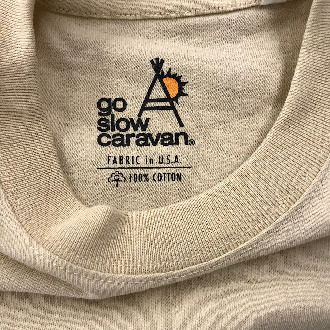 『未使用品』 
 
 go slow caravan ゴースローキャラバン サバ缶ネコ ロングスリーブTEE 長袖Ｔシャツ 
コットン ベージュ系