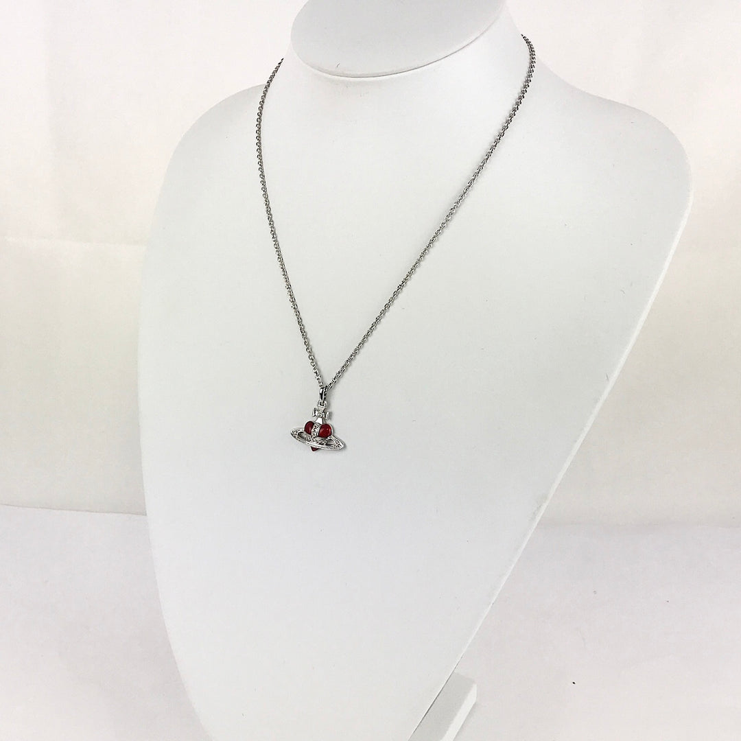 『USED』 真鍮/クリスタル  
Vivienne Westwood  ディアマンテハートペンダント ネックレス
 5.5g