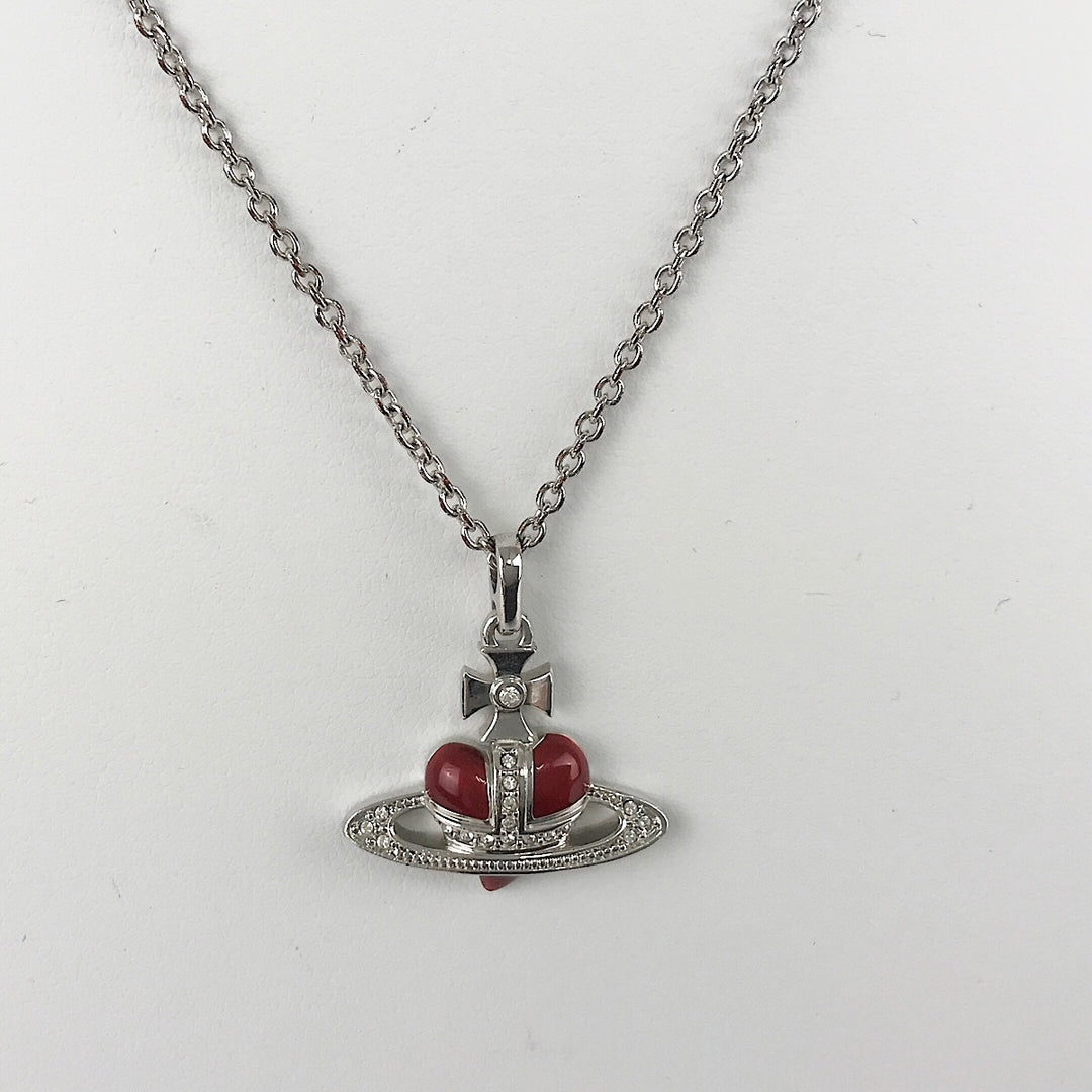 『USED』 真鍮/クリスタル  
Vivienne Westwood  ディアマンテハートペンダント ネックレス
 5.5g