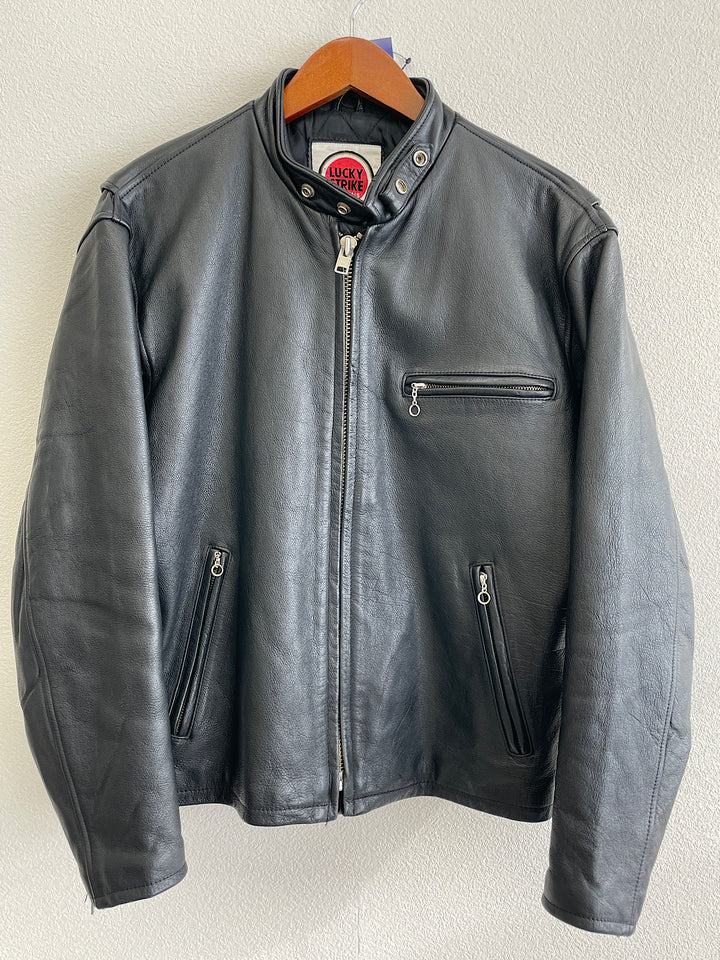 『USED』 
 
 美濃屋 ラッキーストライク シングルライダースJK 牛革 Lサイズ ライダースジャケット