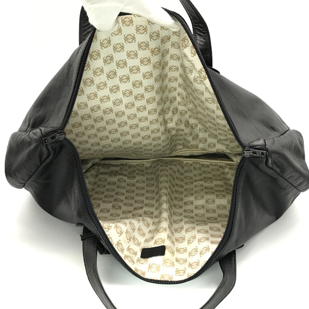 LOEWE ロエベ 
 ボストンバッグ 
レザー ブラック