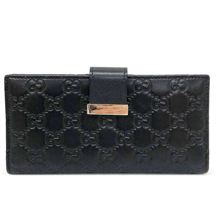 GUCCI グッチ 
 212096  長財布 
シマレザー ブラック/黒 中古