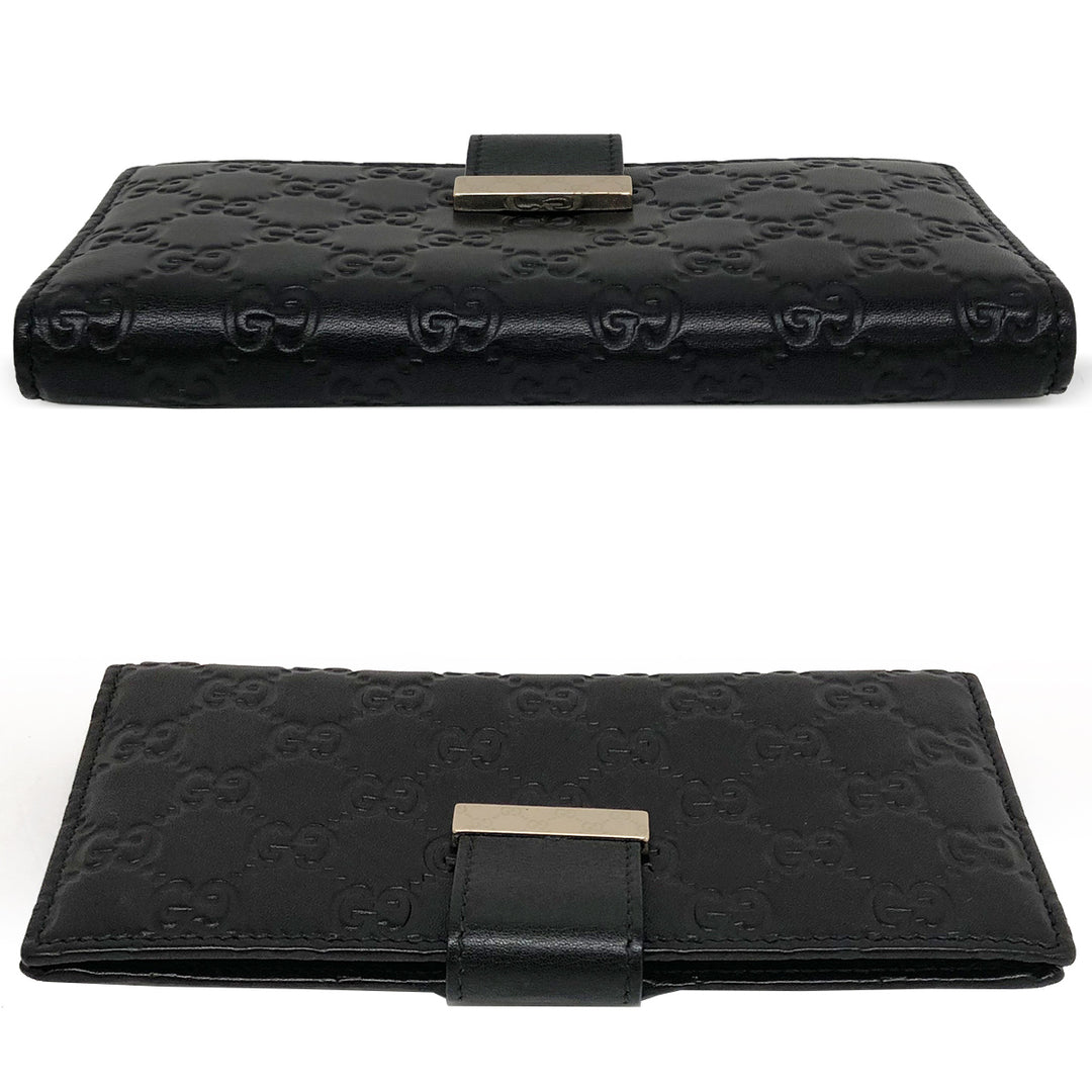 GUCCI グッチ 
 212096  長財布 
シマレザー ブラック/黒 中古