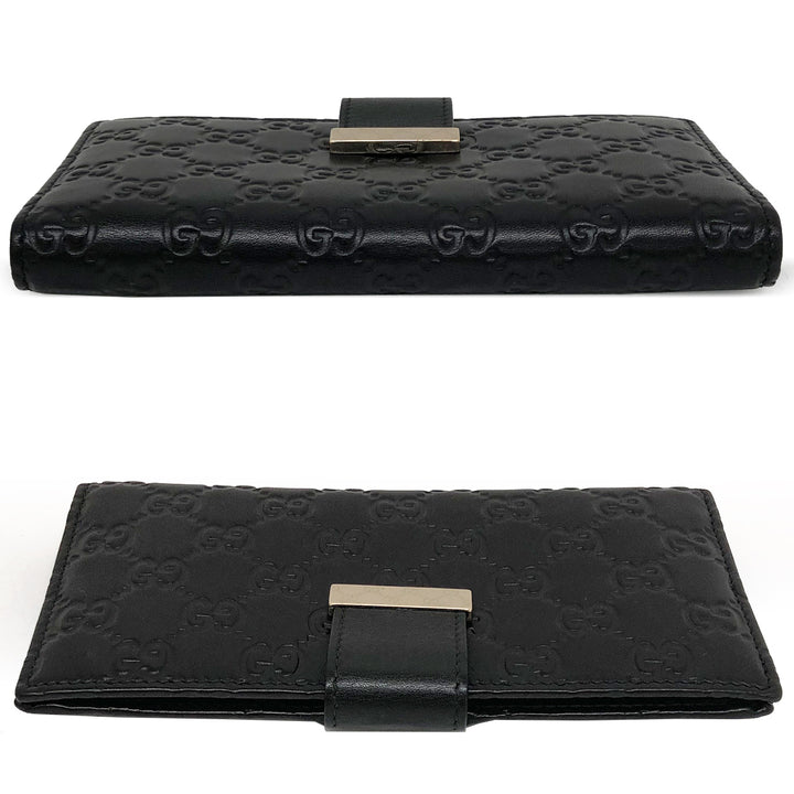 GUCCI グッチ 
 212096  長財布 
シマレザー ブラック/黒 中古