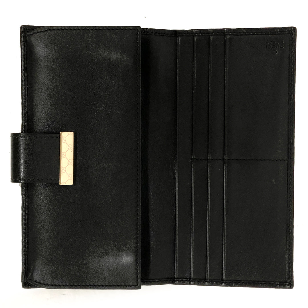 GUCCI グッチ 
 212096  長財布 
シマレザー ブラック/黒 中古