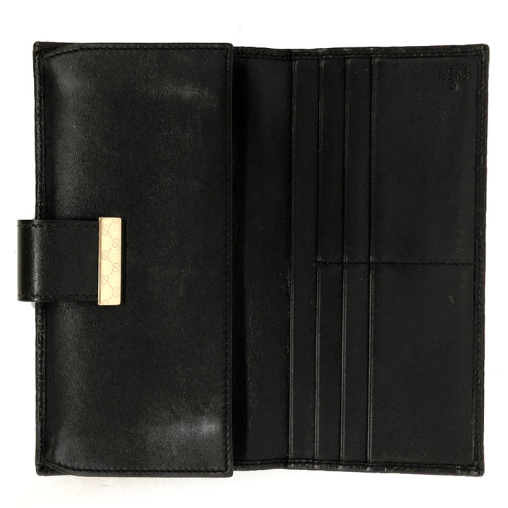 GUCCI グッチ 
 212096  長財布 
シマレザー ブラック/黒 中古