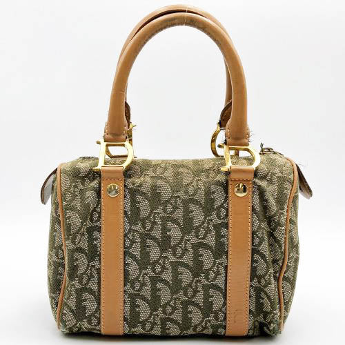 Christian Dior クリスチャンディオール 
 PZ0701 ハンドバッグ 
キャンバス グリーン