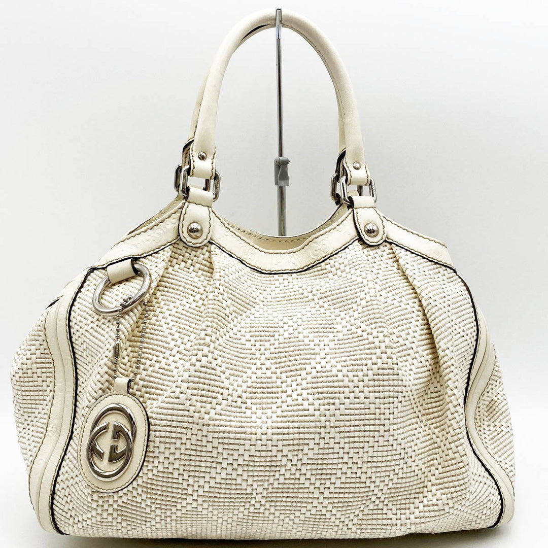 GUCCI グッチ 
 スーキー 211944 ショルダーバッグ 
ストロー/レザー  アイボリー