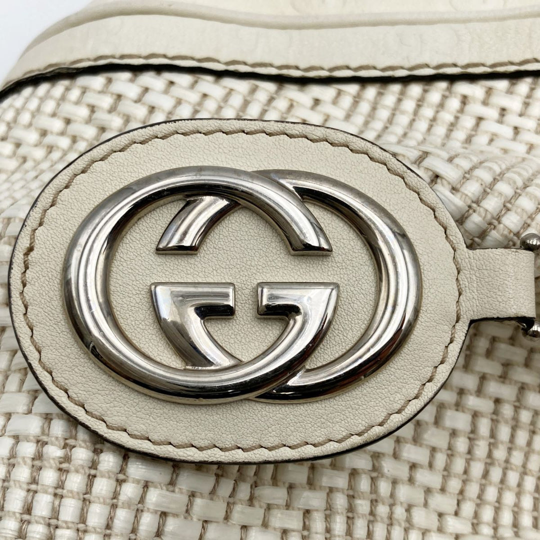 GUCCI グッチ 
 スーキー 211944 ショルダーバッグ 
ストロー/レザー  アイボリー