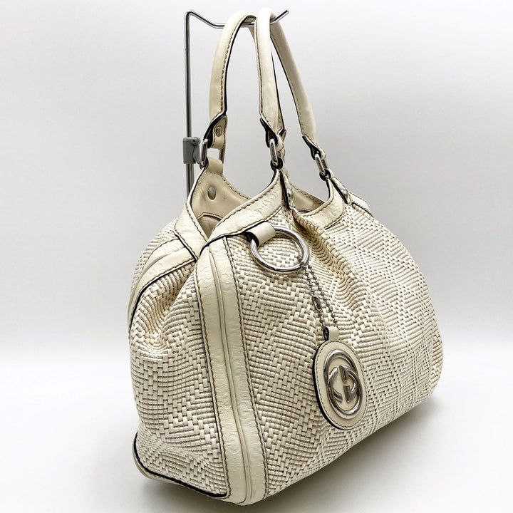 GUCCI グッチ 
 スーキー 211944 ショルダーバッグ 
ストロー/レザー  アイボリー