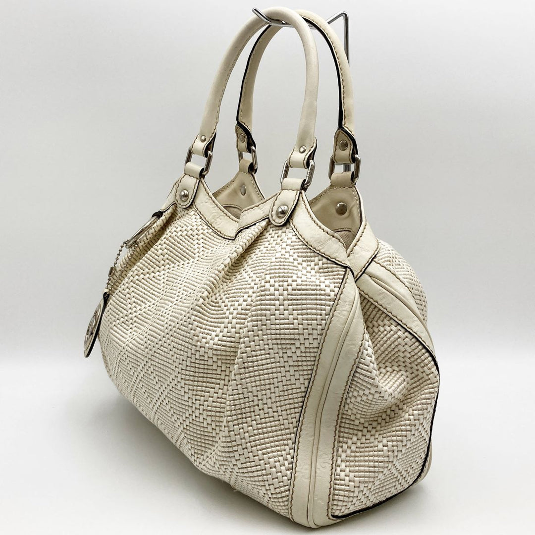 GUCCI グッチ 
 スーキー 211944 ショルダーバッグ 
ストロー/レザー  アイボリー