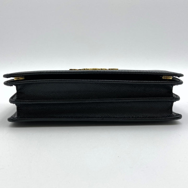 PRADA プラダ 
 ショルダーバッグ 
レザー ブラック