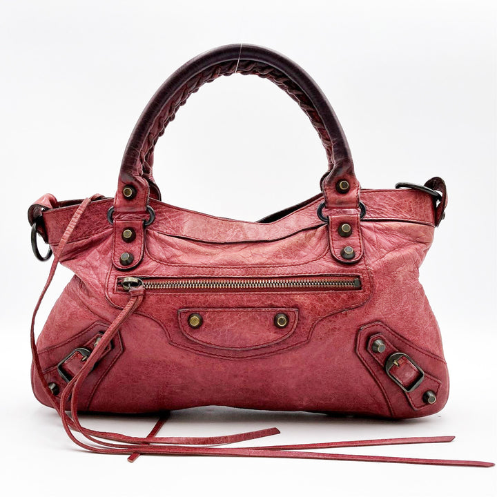 BALENCIAGA バレンシアガ 
 ハンドバッグ 
レザー レッド