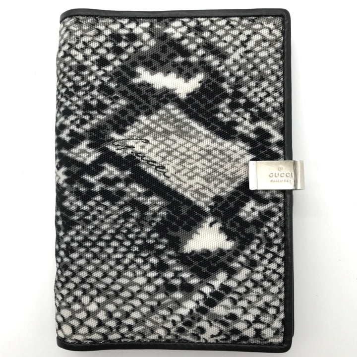 GUCCI グッチ 
 081・8252・9923 手帳カバー 
キャンバス/レザー  ブラック