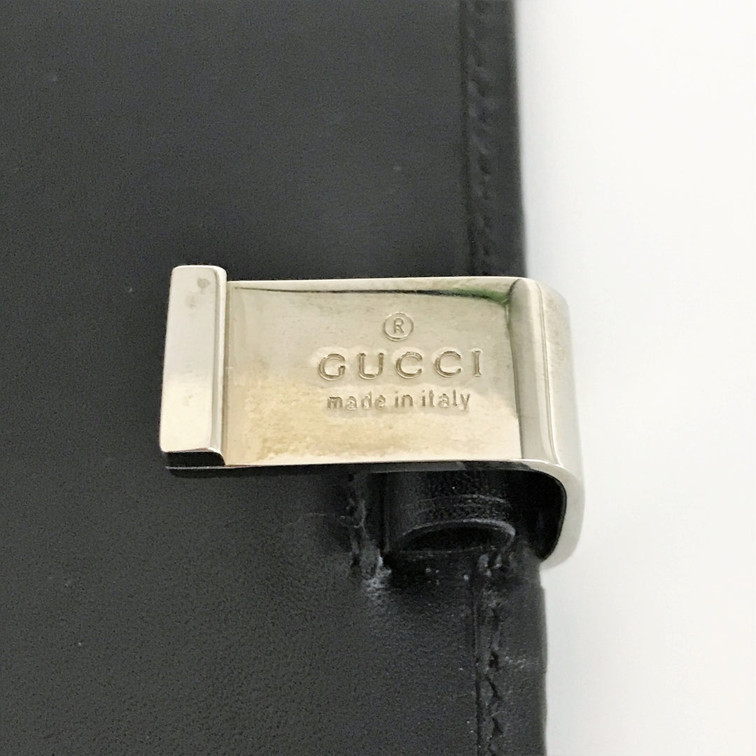 GUCCI グッチ 
 081・8252・9923 手帳カバー 
キャンバス/レザー  ブラック
