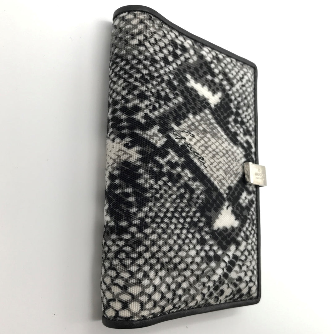 GUCCI グッチ 
 081・8252・9923 手帳カバー 
キャンバス/レザー  ブラック