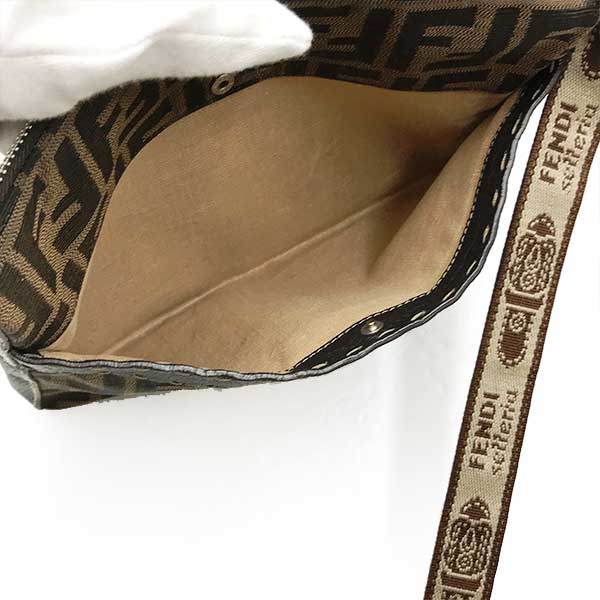 FENDI フェンディ 
 8BT092 ショルダーバッグ 
ナイロン ブラウン