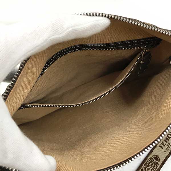FENDI フェンディ 
 8BT092 ショルダーバッグ 
ナイロン ブラウン