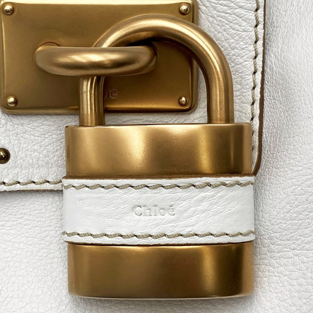 Chloe クロエ 
 パディントン ショルダーバッグ 
レザー ホワイト