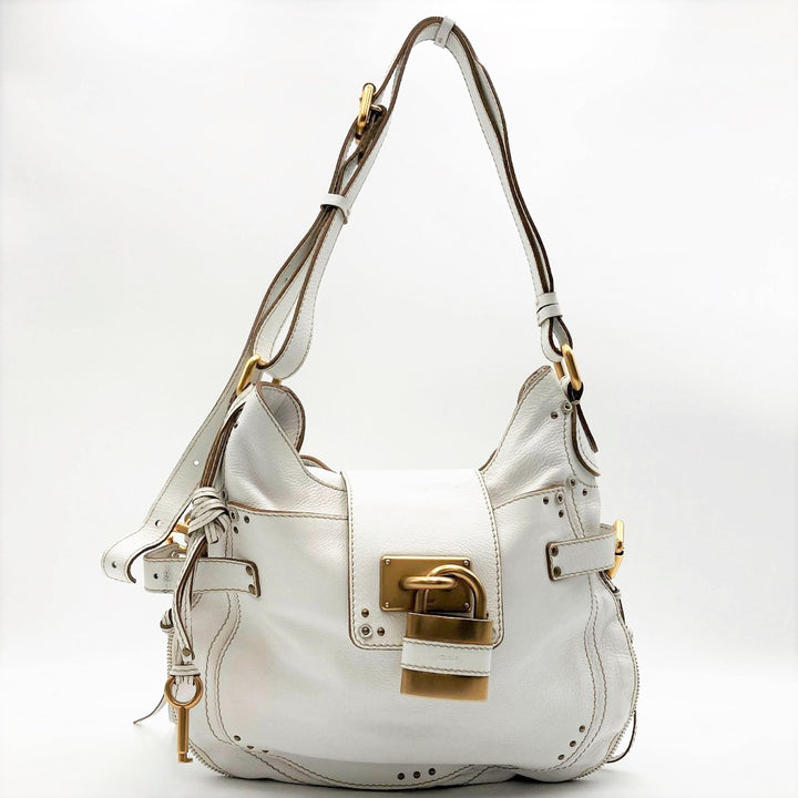 Chloe クロエ 
 パディントン ショルダーバッグ 
レザー ホワイト