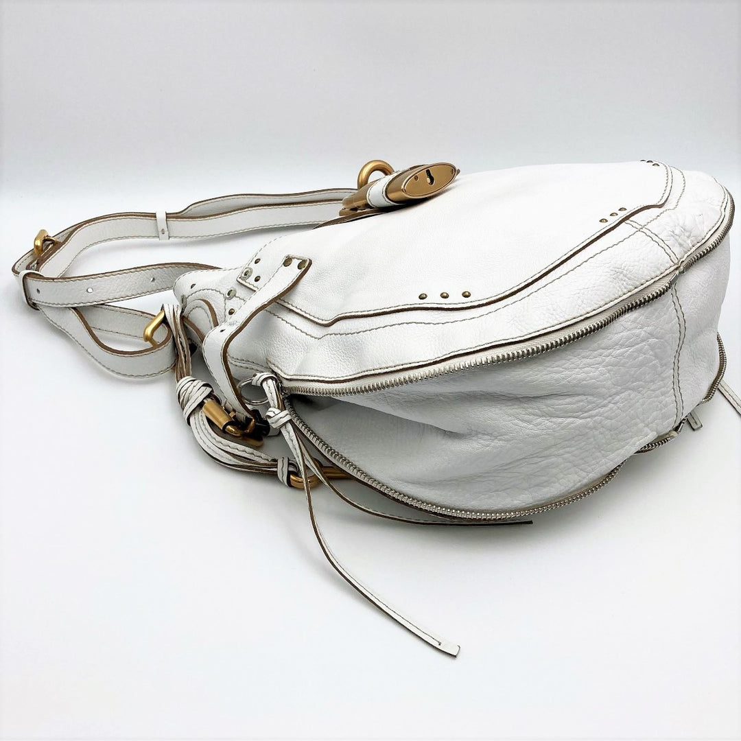 Chloe クロエ 
 パディントン ショルダーバッグ 
レザー ホワイト